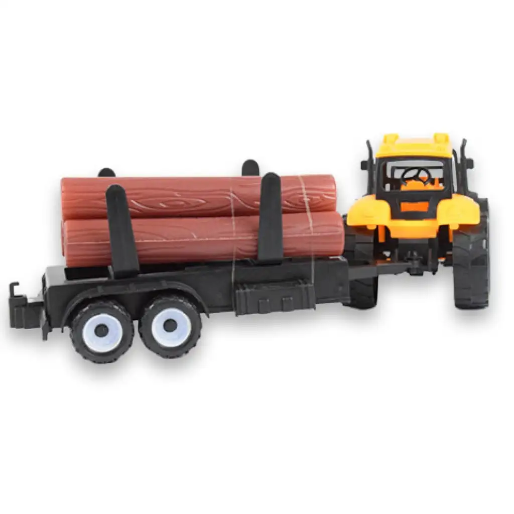 Engineering Truck: Zweiteiliges Arbeitsmaschinenset mit Holztransporter und Traktor mit Anhänger Bild 5
