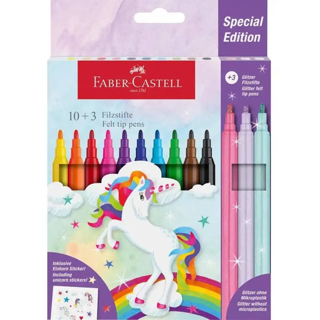 Faber-Castell: 13-teiliges Filzstift-Set mit Einhorn Bild 1