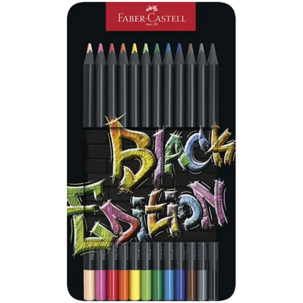 Faber-Castell: Black Edition Buntstifte 12er-Set in Metalldose Bild 1