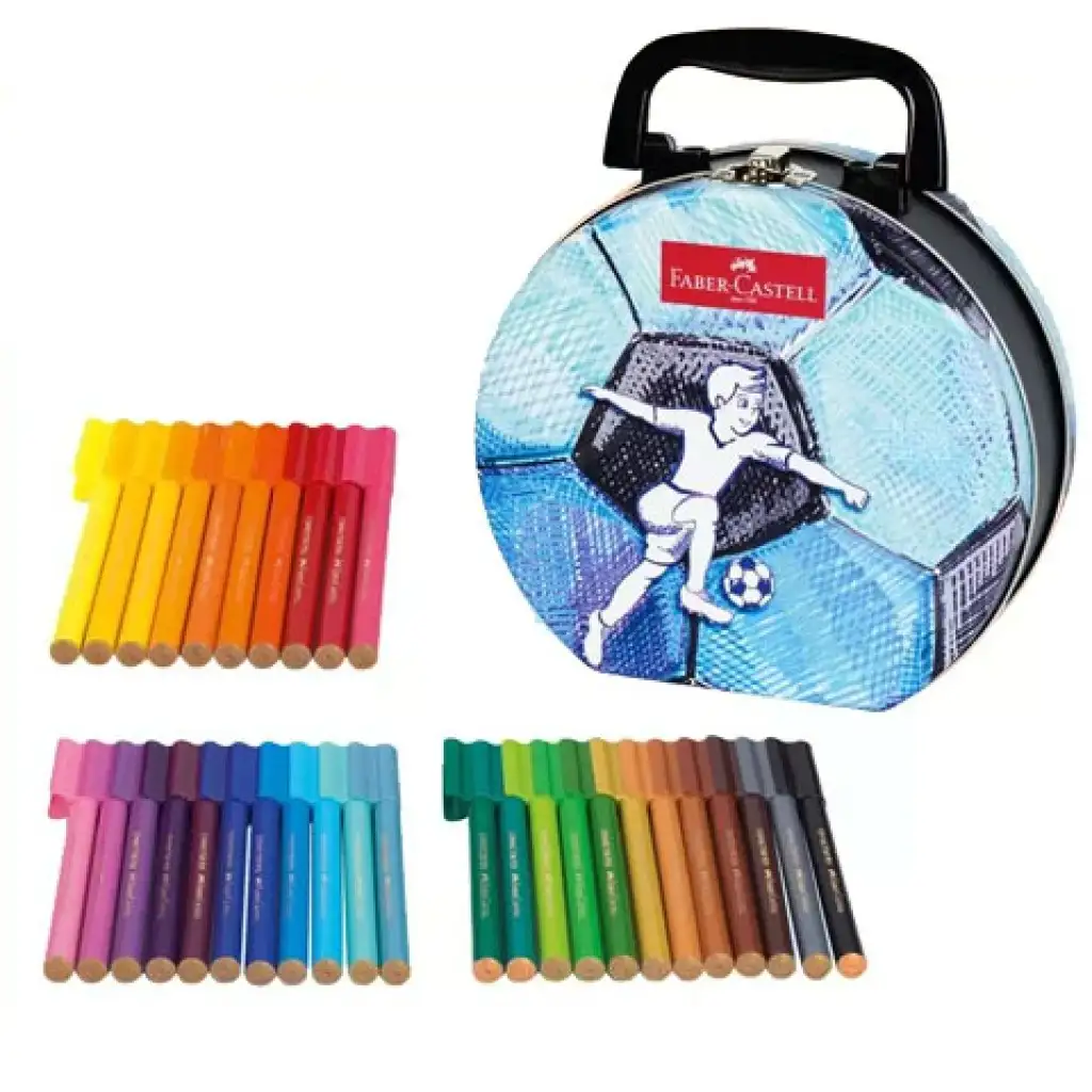 Faber Castell: Fußball Connector Filzstift Set 33-teilig in Metallbox Bild 2