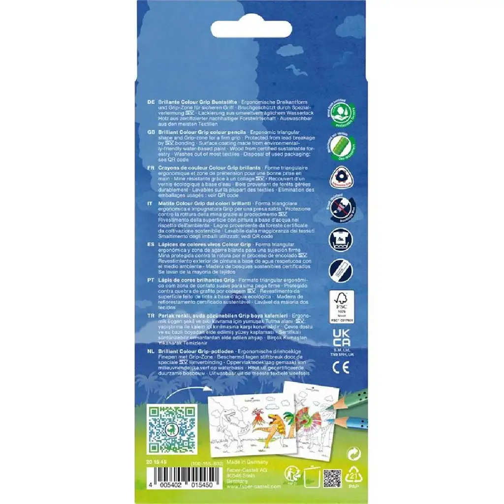 Faber-Castell: Dinosaurier Grip Farbstift Set 10+3 Stück Paket Bild 2