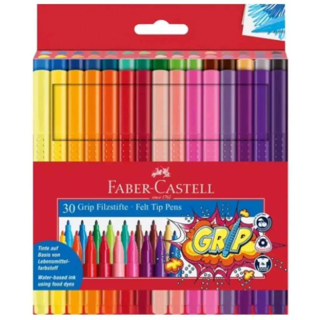 Faber-Castell: Grip 30er-Set bunte Filzstifte Bild 1