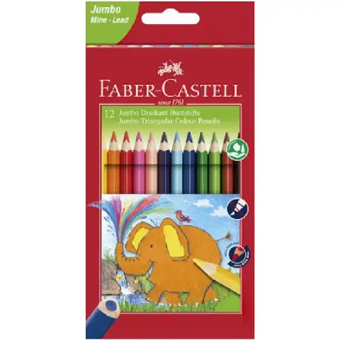 Faber-Castell: Jumbo 12er-Set dreieckige Buntstifte Bild 1