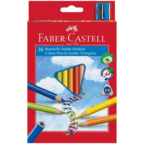 Faber-Castell: Junior Farbstifte 30 Stück mit Anspitzer Bild 1