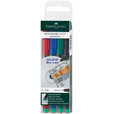 Faber-Castell: Multimark Permanent-Marker-Set 0,6mm 4 Stück Bild 1