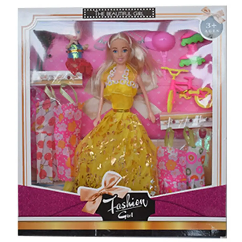 Fashion Girl: Puppen- und Kinderset mit Fahrrad und Zubehör, 28 cm Bild 6