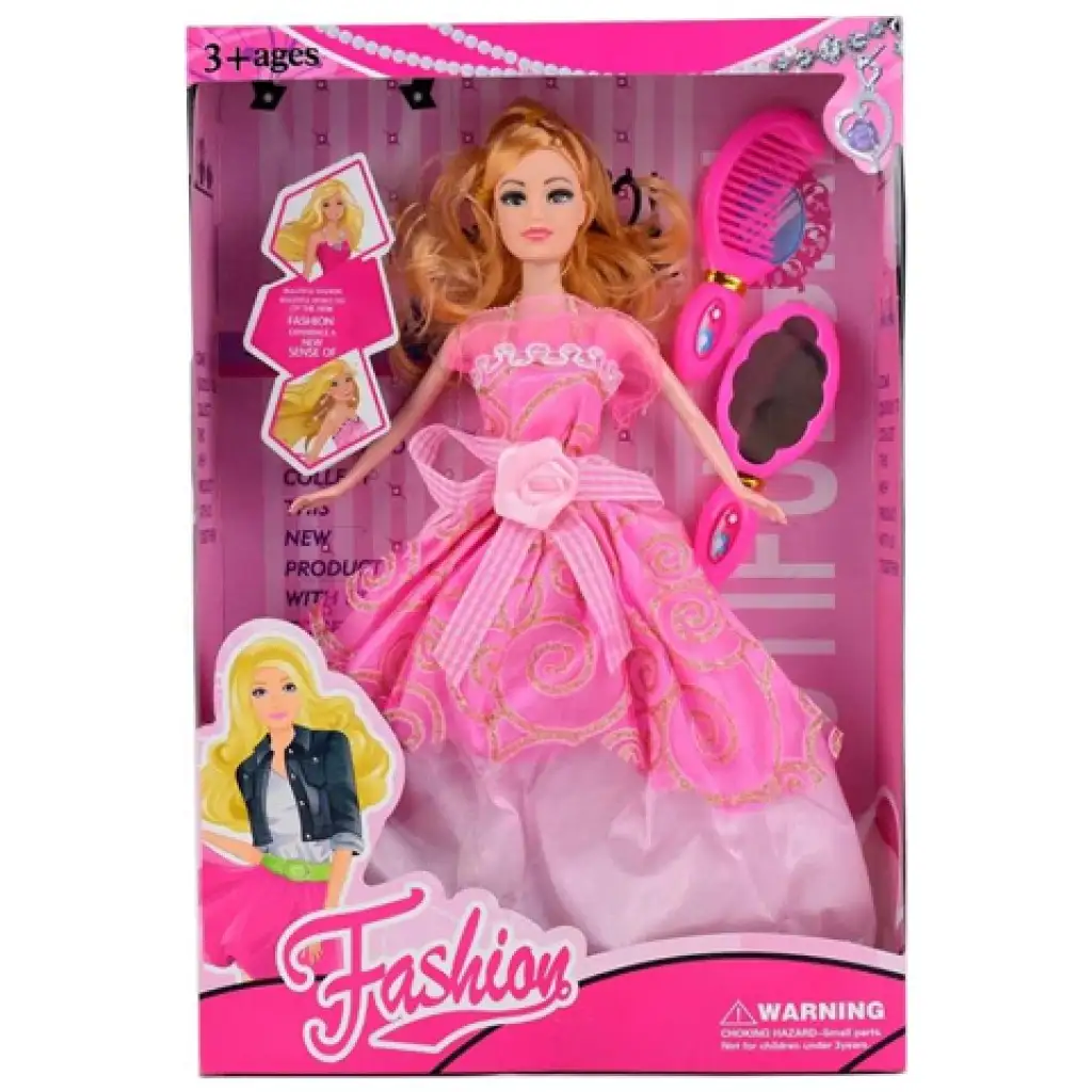 Fashion-Puppe in rosa Ballkleid mit Accessoires 29cm Bild 1