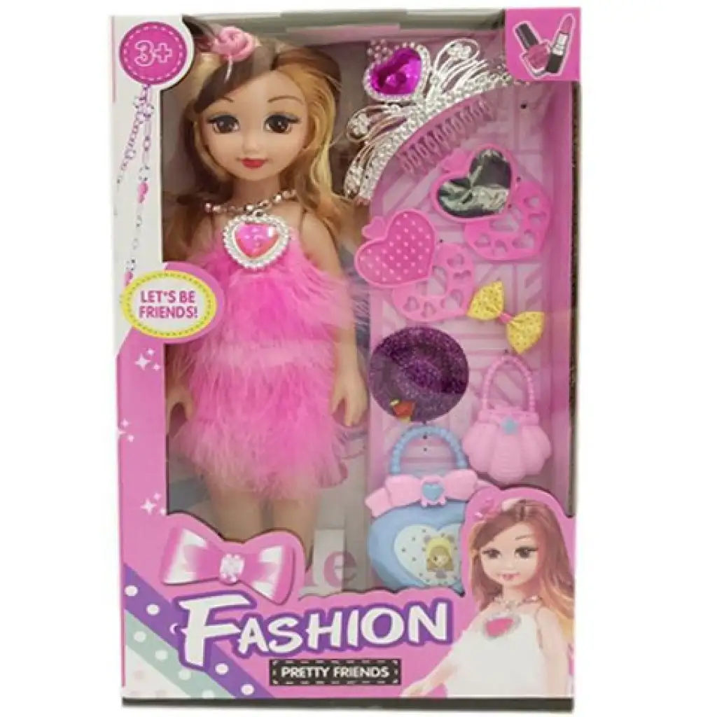 Fashion-Puppe mit Zubehör und Tiara Bild 1
