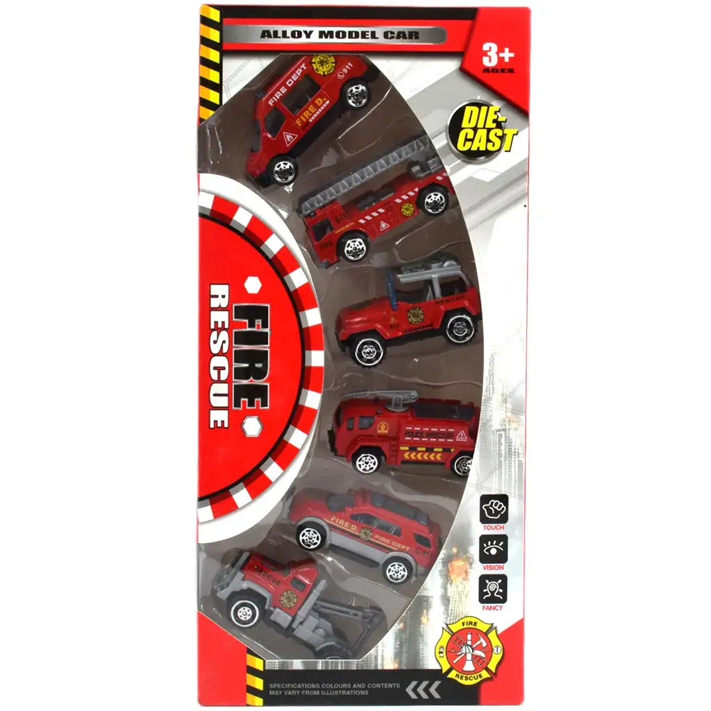 Feuerwehr: 6-teiliges Feuerwehr-Auto-Set 1/64 Bild 3