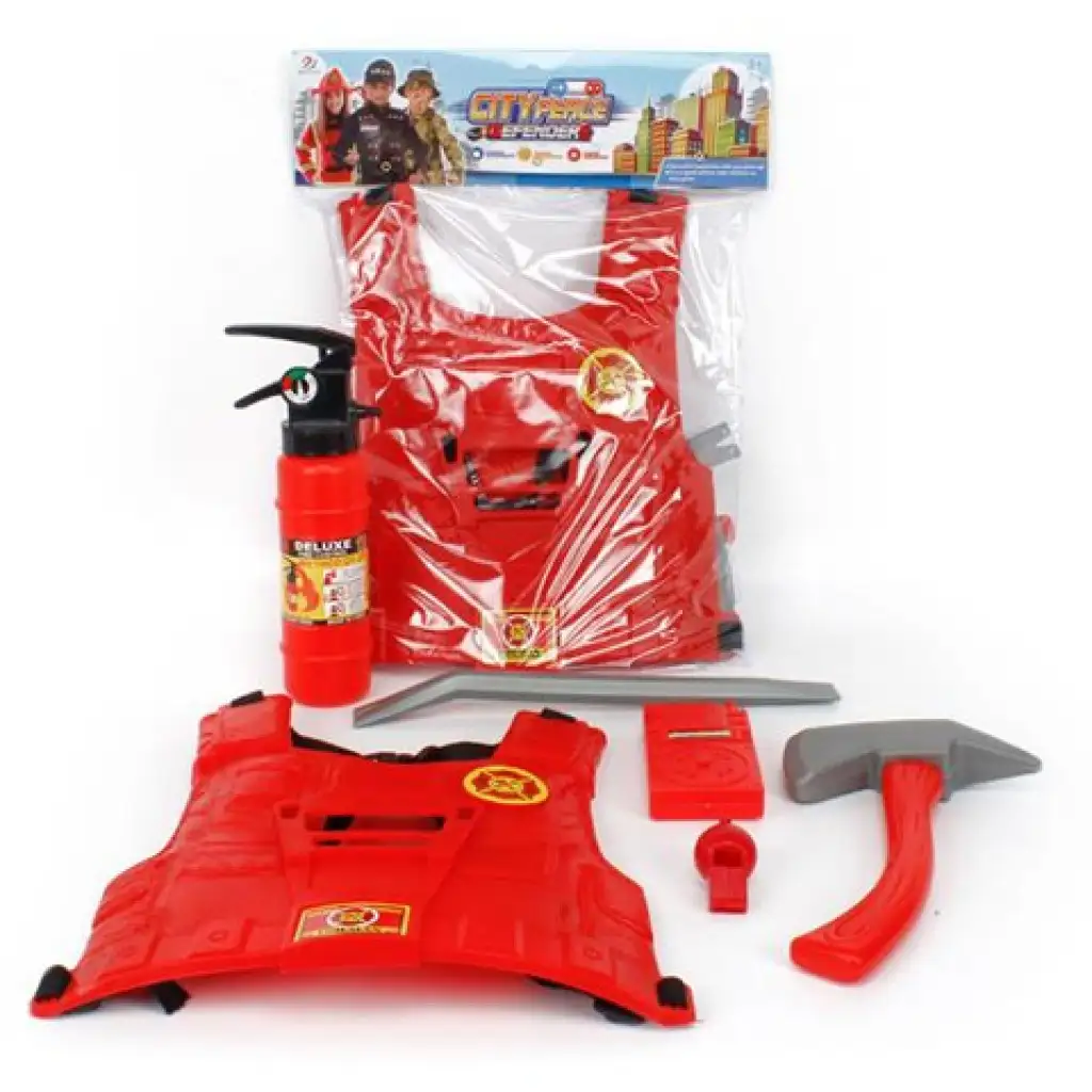 Feuerwehr-Spielset mit Rüstung und Zubehör Bild 1