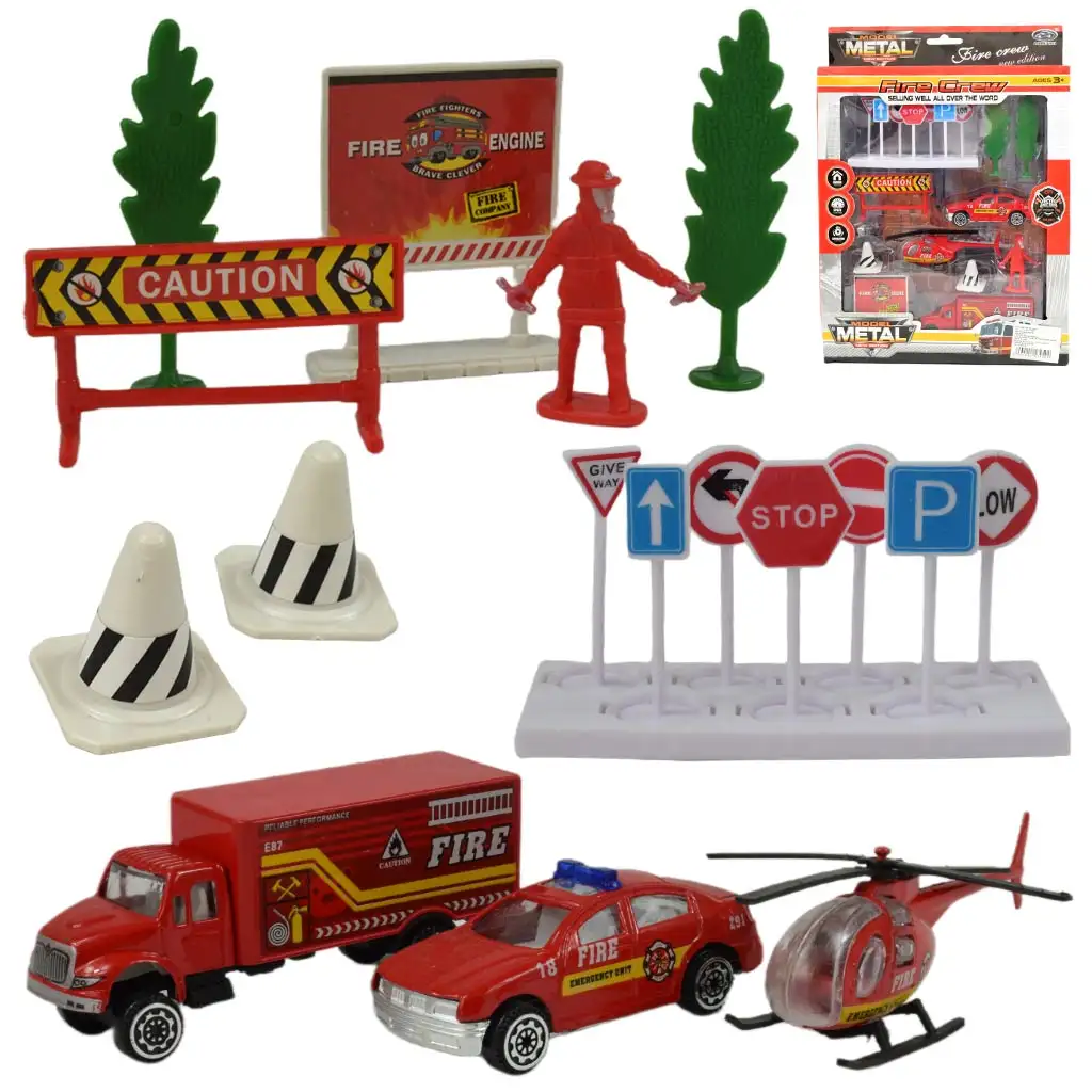 Feuerwehr-Team: Feuerwehr-Spielzeugauto-Set mit Zubehör Bild 1