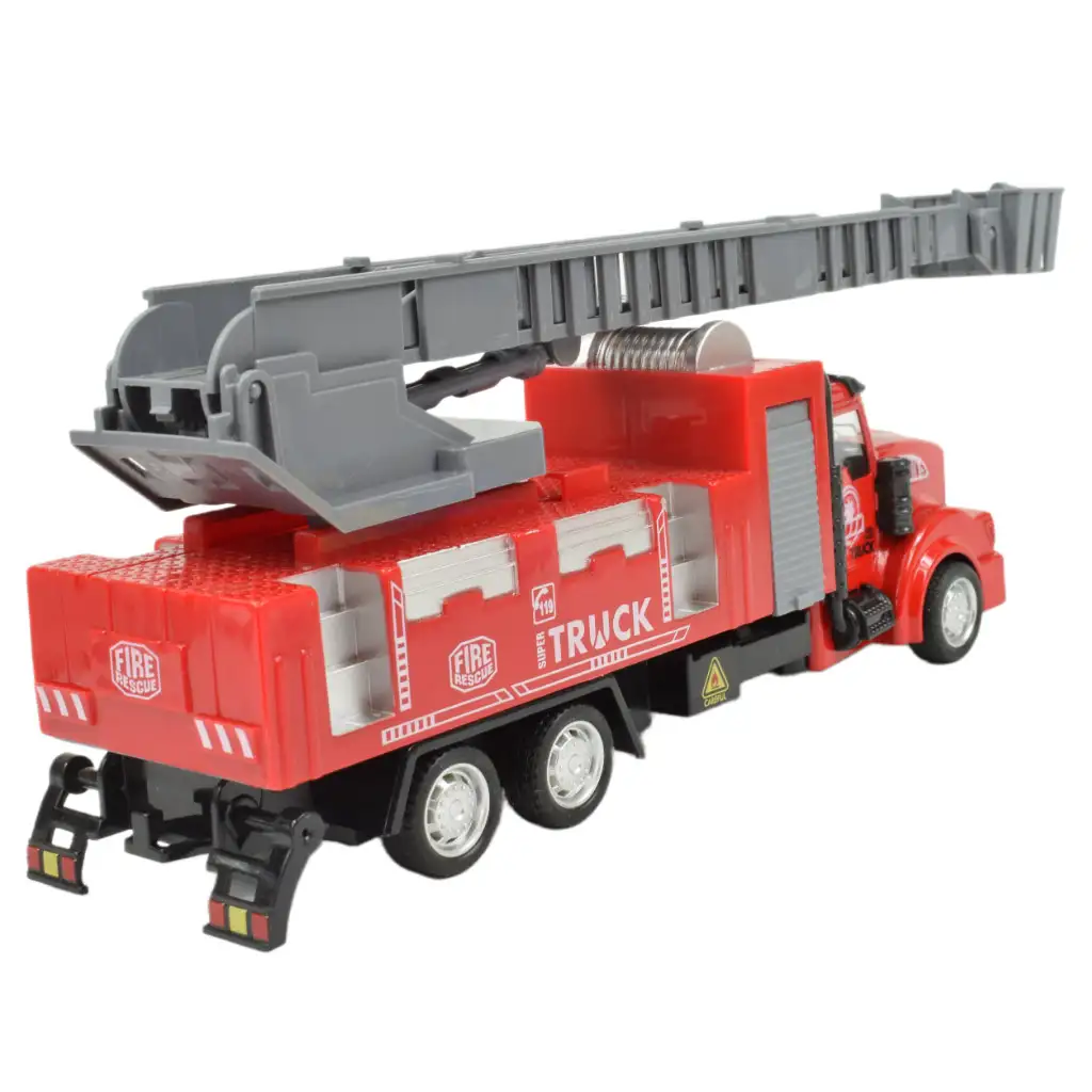 Fire Rescue: Feuerwehrleiterwagen mit Schwungrad 22cm Bild 3