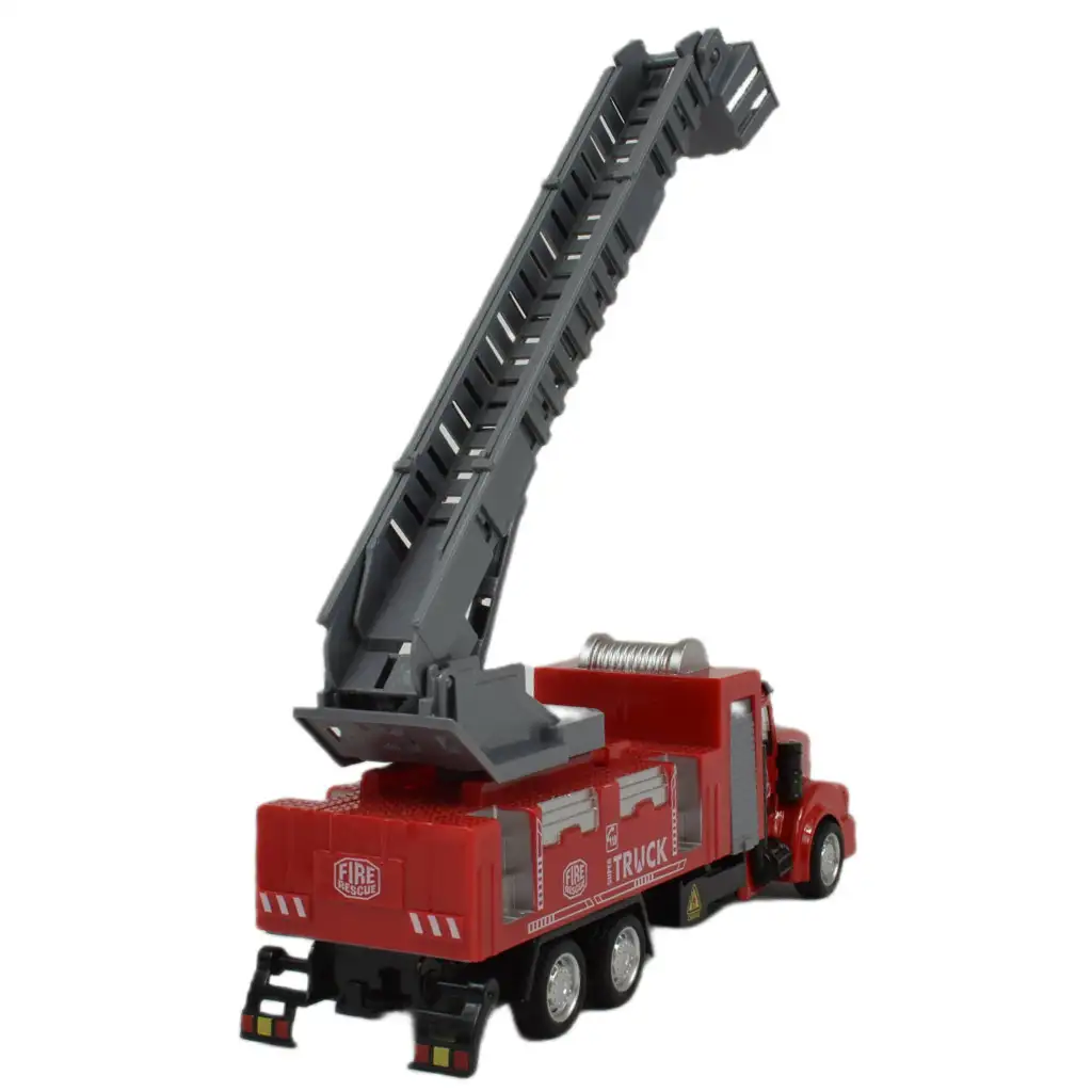 Fire Rescue: Feuerwehrleiterwagen mit Schwungrad 22cm Bild 4