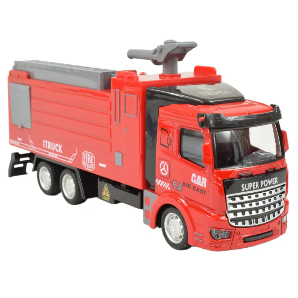 Fire Rescue: Feuerwehrwagen mit Schwungrad und Wasserkanone 19cm Bild 2