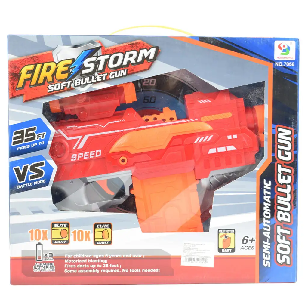 Fire Storm: Elektrischer Schaumstoffpistole mit Munition und Licht 33cm Bild 7
