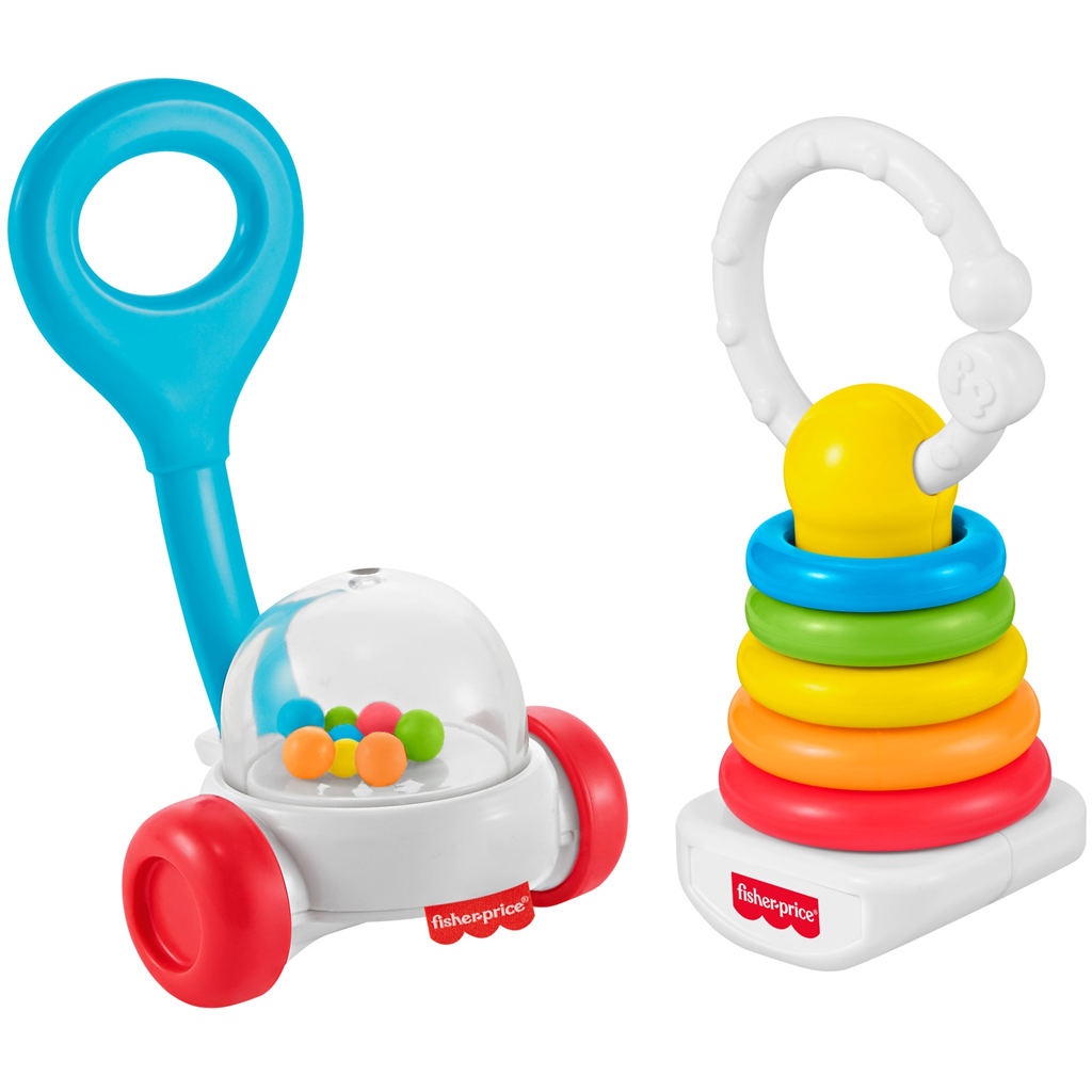 Fisher-Price: 2-teiliges farbenfrohes Rasselset für Babys - Mattel Bild 2