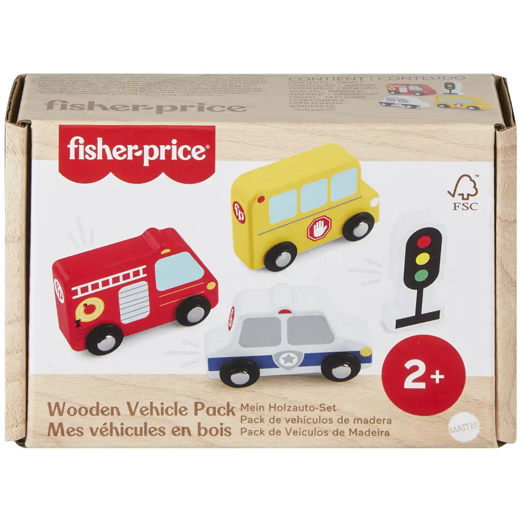 Fisher-Price: Wood Holz-Autoset - Mattel Bild 1