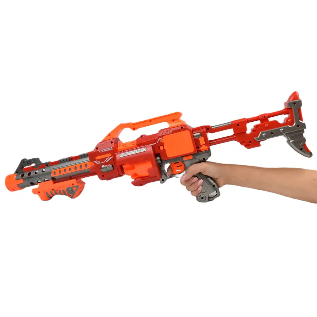 Flames Storm: Elektrische rote Riesenschaumwaffe mit Licht, Drehtrommel und Munition, 73 cm Bild 6