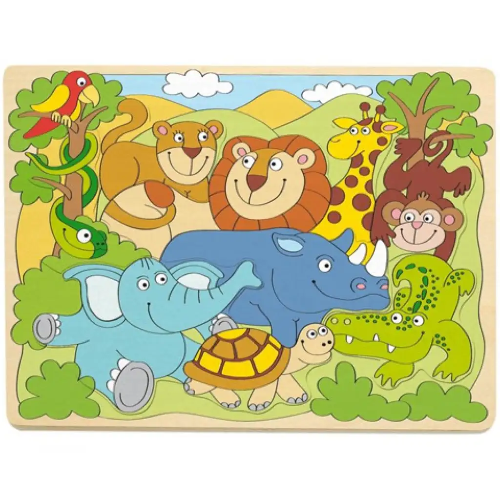 Formenpuzzle Tiere Afrikas - Woodyland Bild 1