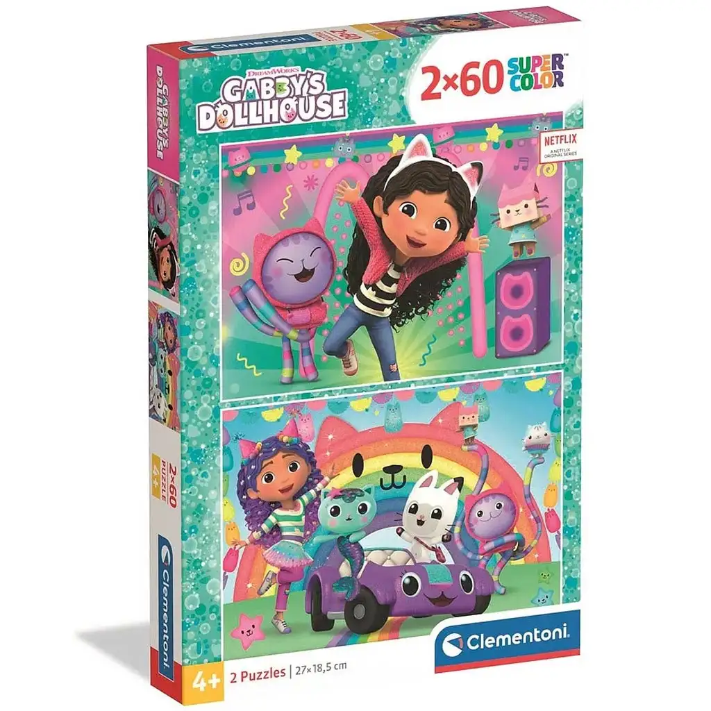 Gabi Puppenhaus: Super Color Puzzle 2x60 Teile - Clementoni Bild 1