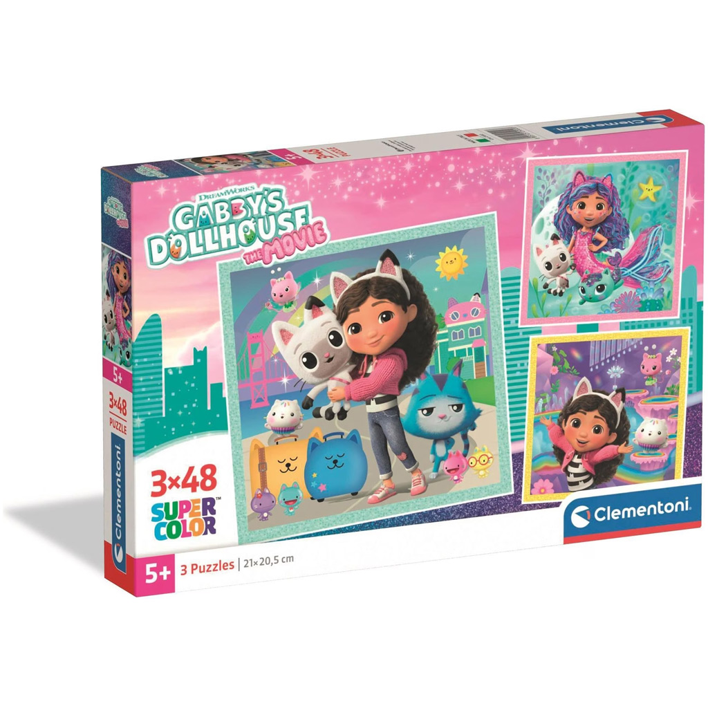 Gabis Puppenhaus 3×48-teiliges Super Color Puzzle – Clementoni Bild 1