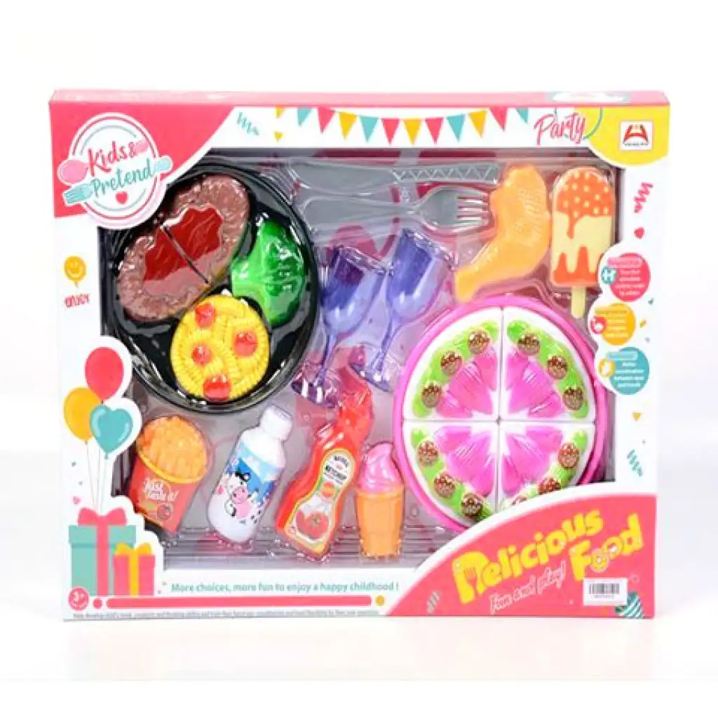 Geburtstagsparty-Set mit Sektglas und Kuchen Bild 1