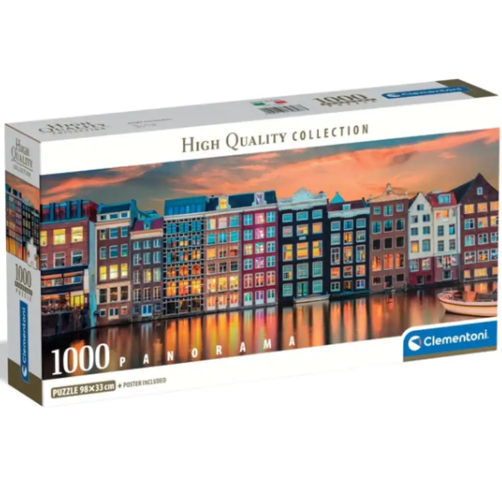 Glänzendes Amsterdam HQC Panorama 1000-teiliges Puzzle - Clementoni Bild 1