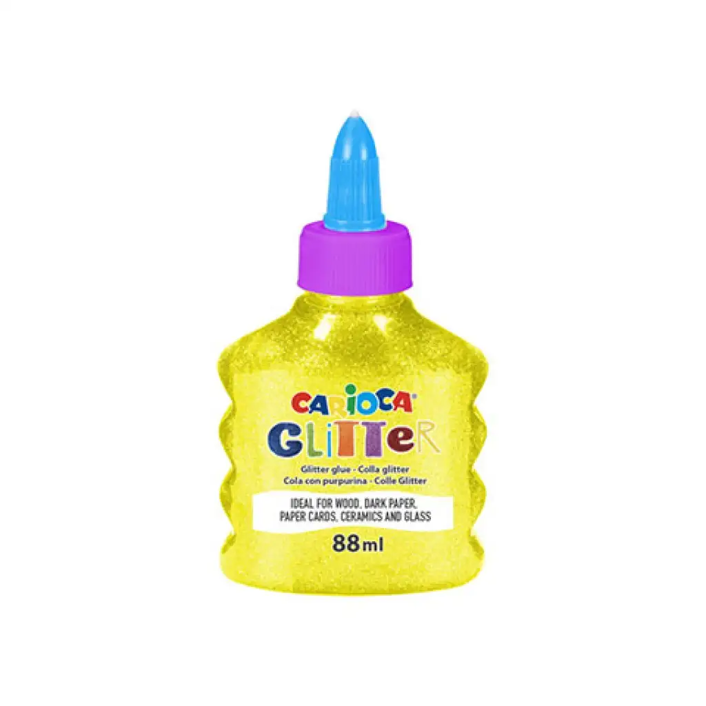 Glitzernder flüssiger Neon-Gelber Kleber 88ml - Carioca Bild 1
