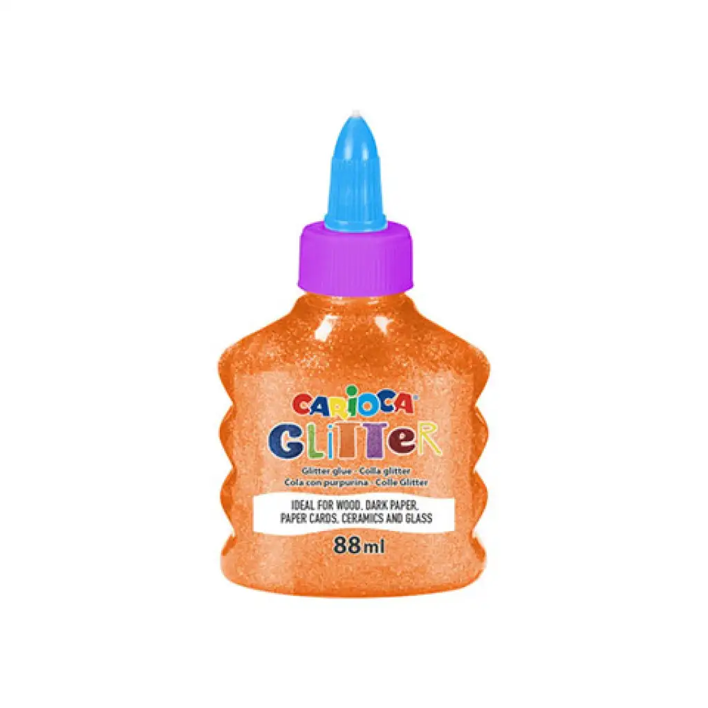 Glitzernder flüssiger Neon-Orange-Kleber 88ml - Carioca Bild 1