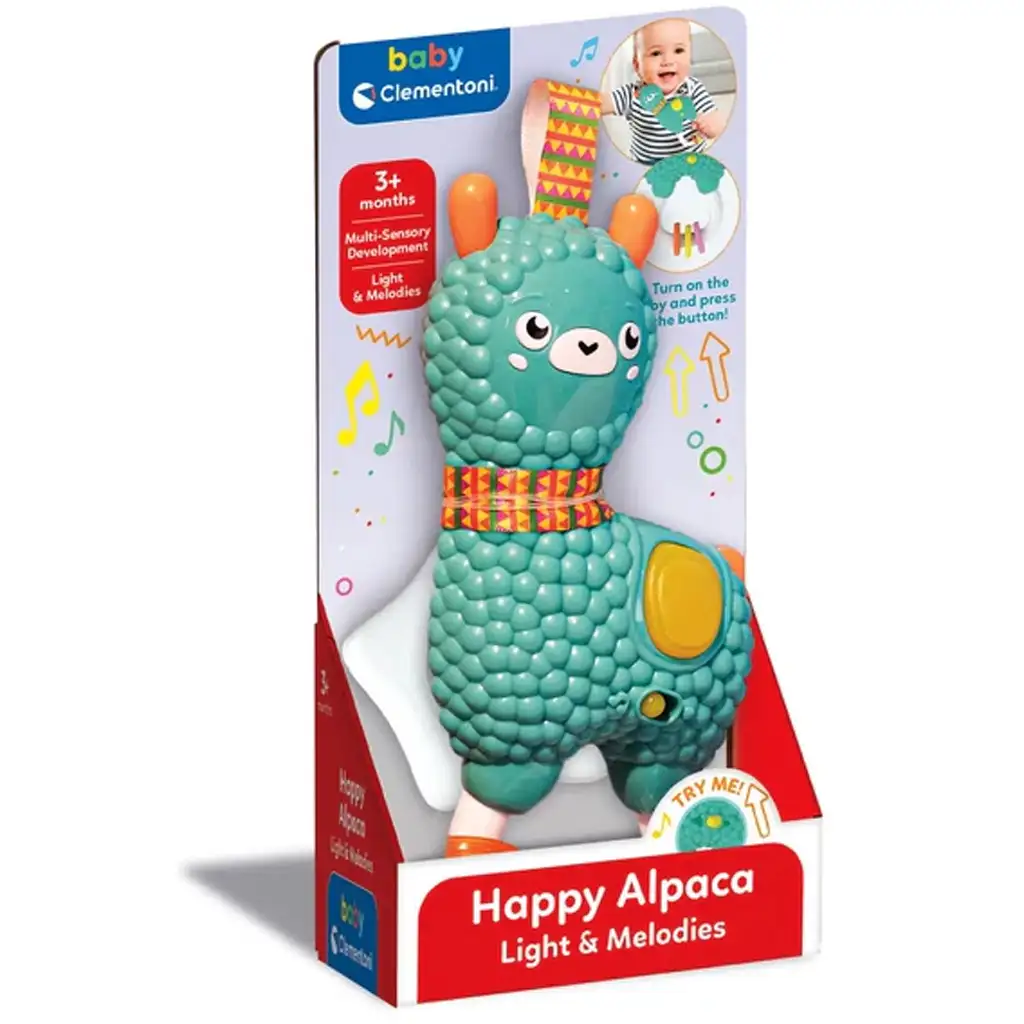 Glückliches Alpaka interaktives Rasselspielzeug mit Licht und Sound - Clementoni Bild 1