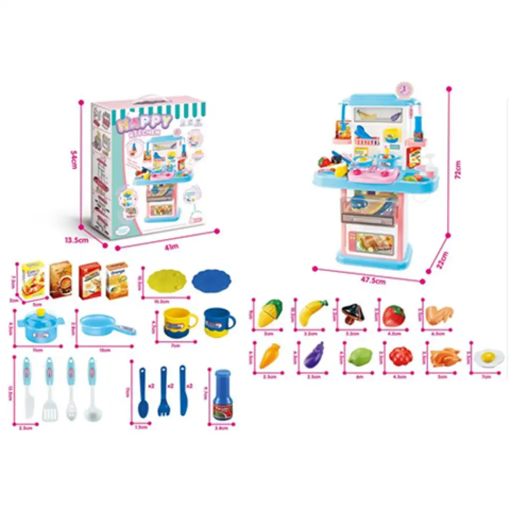 Happy Kitchen Spielküche mit Zubehör 72x22x47,5cm Bild 1