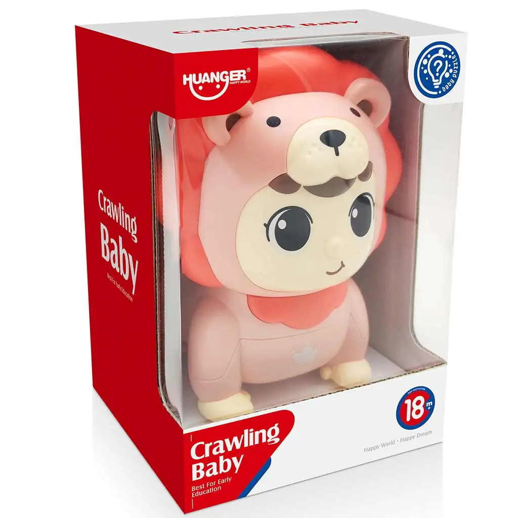 Happy World: Krabbelndes Baby im Löwenkostüm in Pink, 13x17cm Bild 3