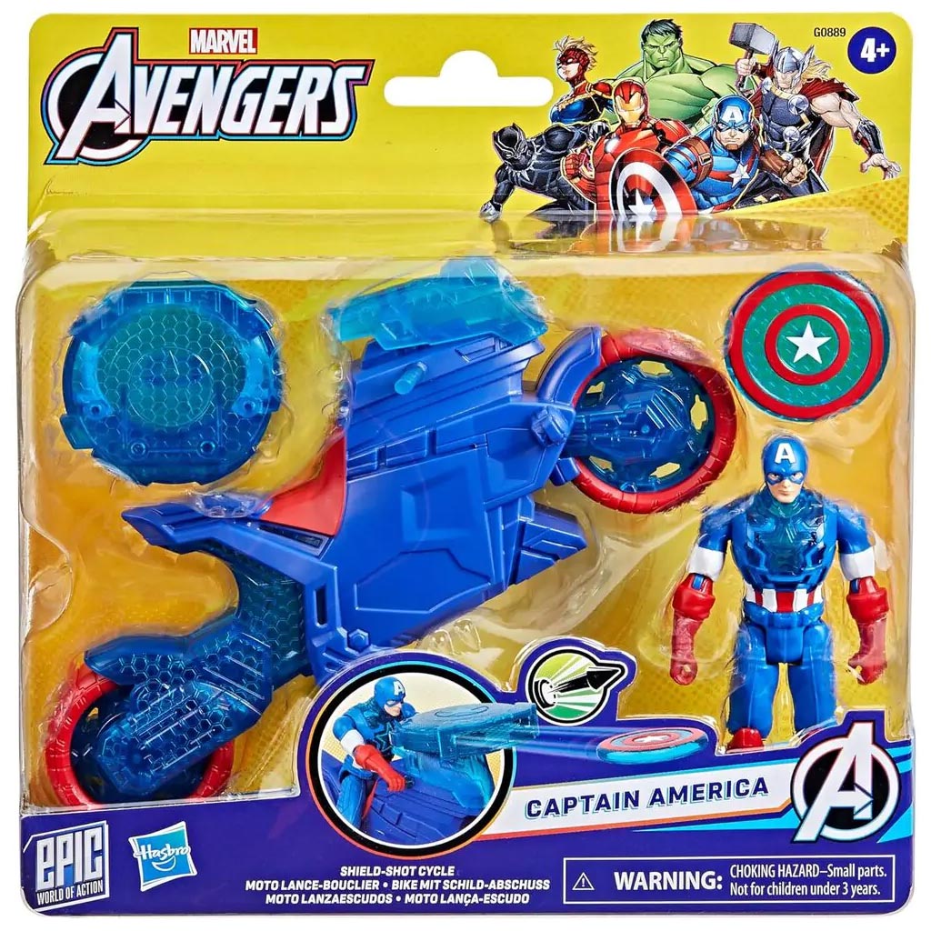 Marvel: Captain America mit Motorrad und Schildwerfer - Hasbro Bild 1