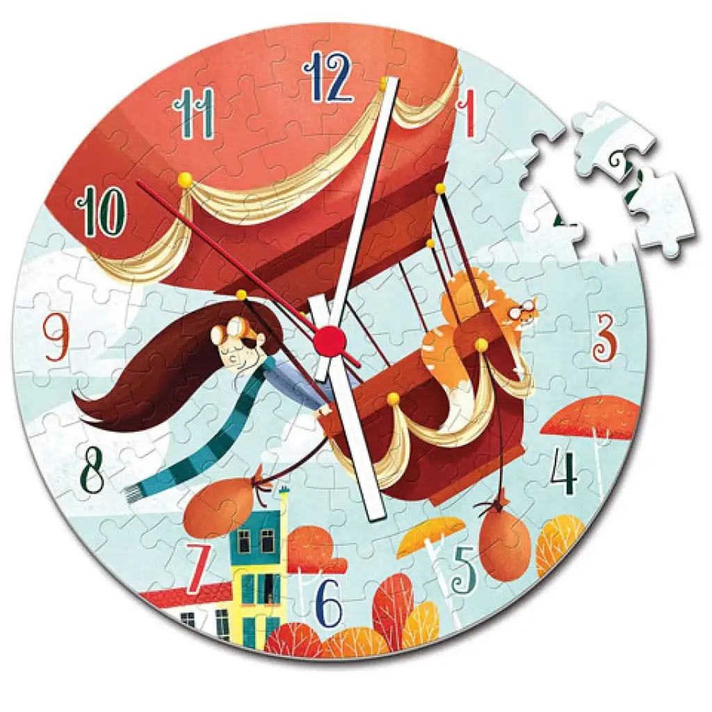 Heißluftballon im Wind 96-teiliges Puzzle Uhr - Clementoni Bild 2