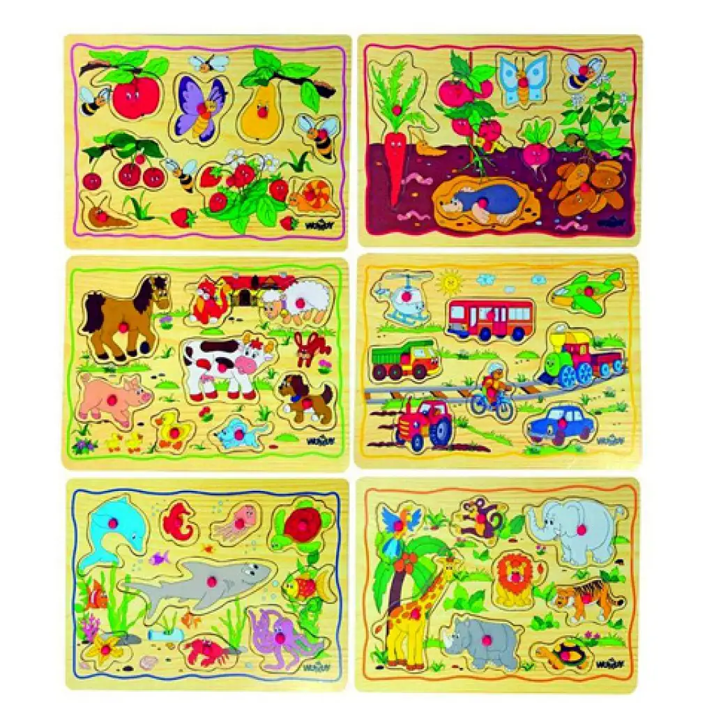Holzpuzzle mit Griff und Nägeln - Woodyland Bild 1