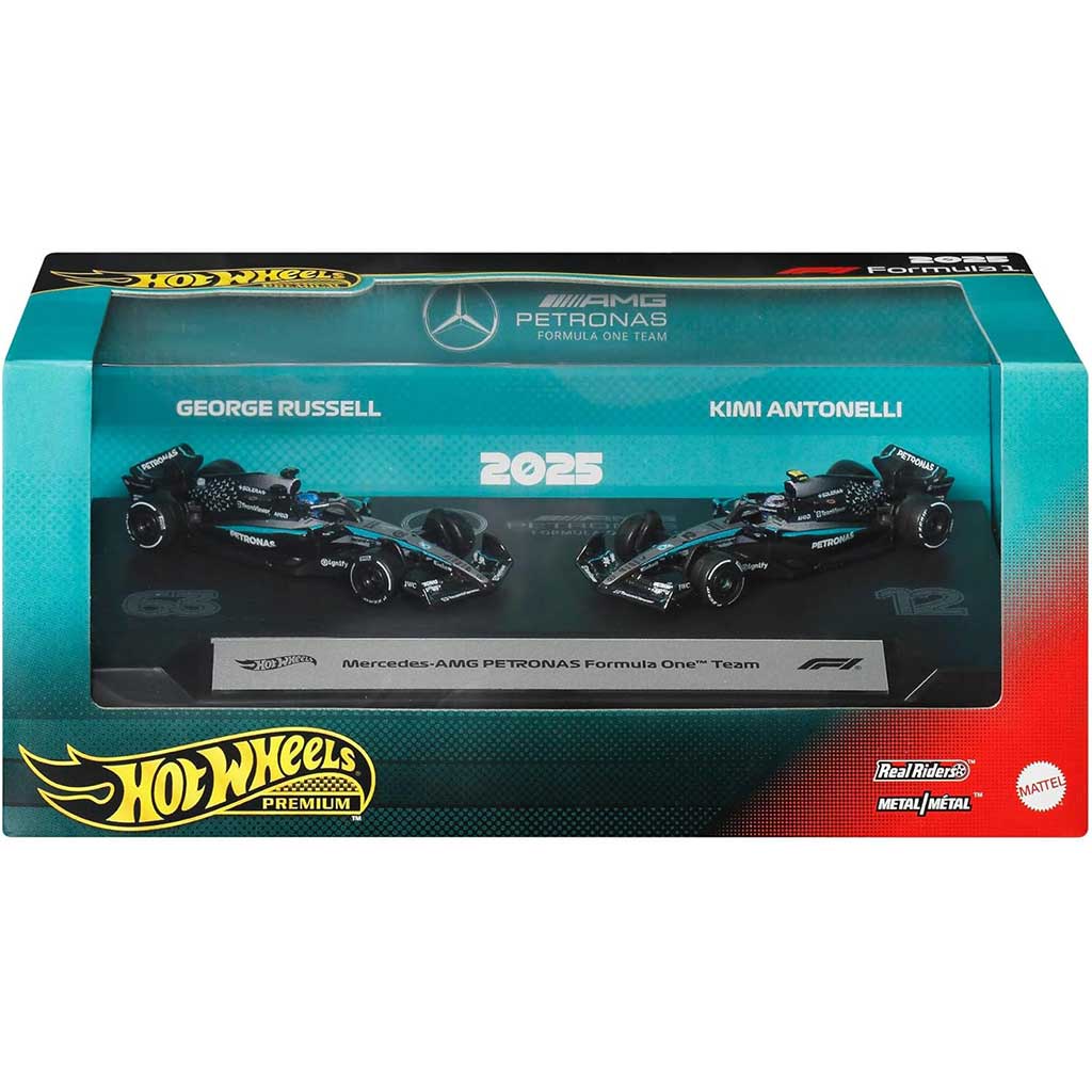 Hot Wheels F1 Kleinwagen 2er Pack - Mercedes: Antonelli + Russell - Mattel Bild 1