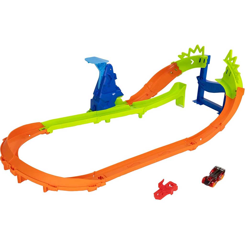Hot Wheels: Meisterschaftsbahnsets - Rundstrecken-Sprungschanze - Mattel Bild 2