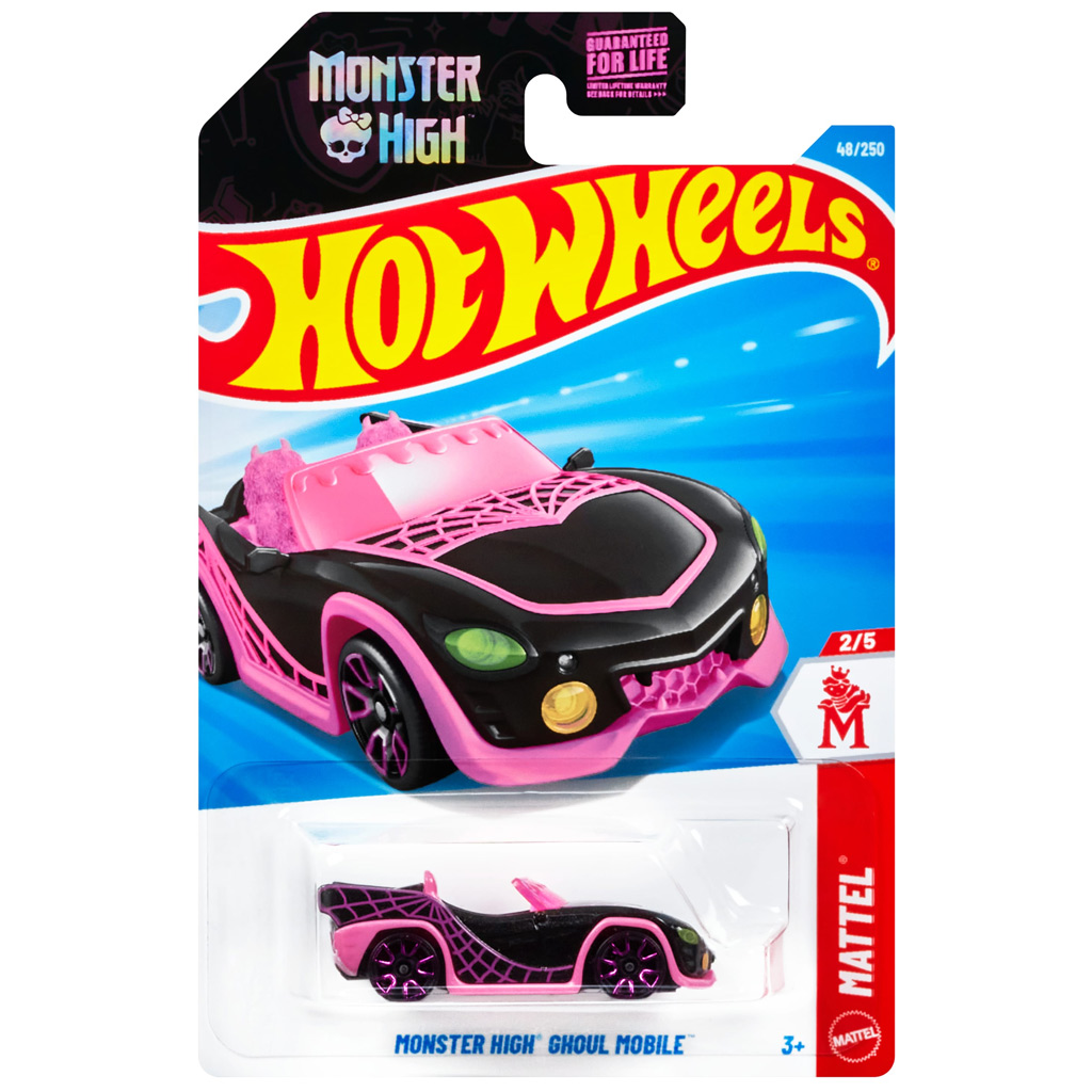 Hot Wheels: Monster High Ghoul Mobile schwarze Farbe Spielzeugauto 1/64 - Mattel Bild 1