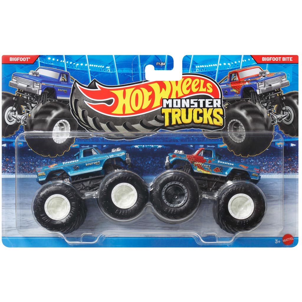 Hot Wheels Monster Trucks: Bigfoot gegen Bigfoot Bite Spielzeugauto 2er-Pack 1/64 - Mattel Bild 1