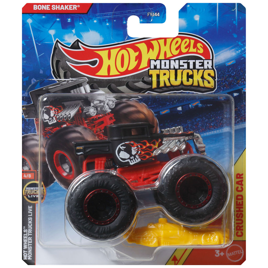 Hot Wheels Monster Trucks: Bone Shaker roter Monster-Miniaturauto 1/64 - Mattel Bild 1