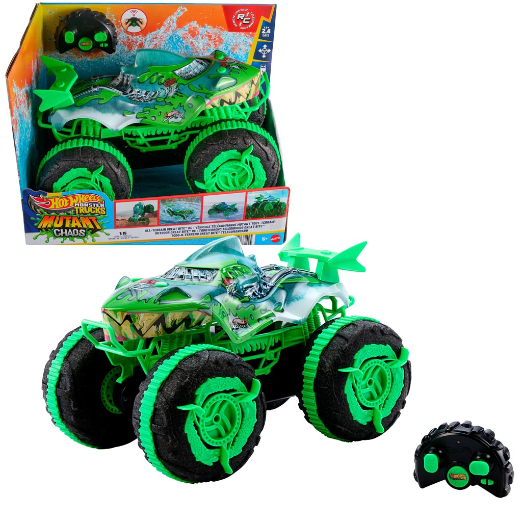 Hot Wheels Monster Trucks Fernbedienung Amphibienfahrzeug Great Bite 1/15 - Mattel Bild 2
