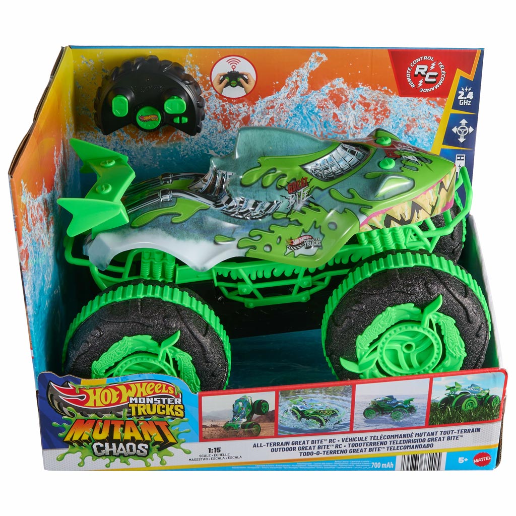 Hot Wheels Monster Trucks Fernbedienung Amphibienfahrzeug Great Bite 1/15 - Mattel Bild 1