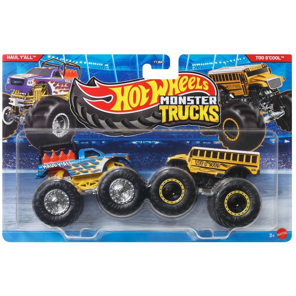 Hot Wheels Monster Trucks: Haul Y'All vs Too S'Cool Auto 2er-Pack 1/64 - Mattel Bild 1