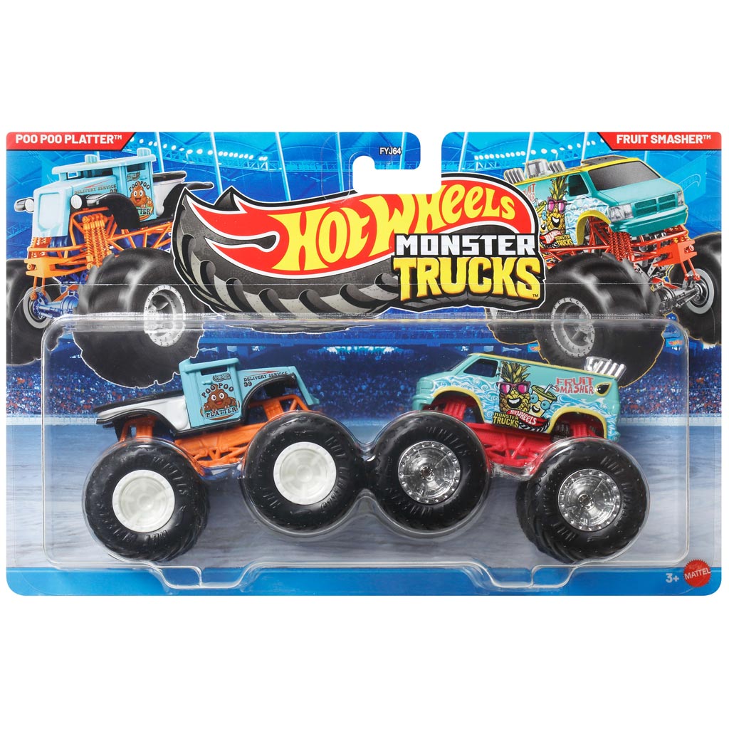 Hot Wheels Monster Trucks: Poo Poo Platter vs Fruit Smasher 2er-Pack 1/64 - Mattel Bild 1