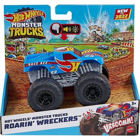 Hot Wheels Monster Trucks Race Ace Fahrzeug mit Lichtern und Geräuschen 1/43 - Mattel Bild 1