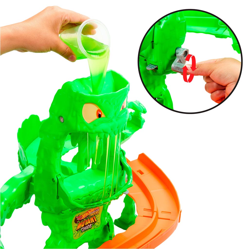Hot Wheels Monster Trucks Slimeschreck Chaos Rennstrecke - Mattel Bild 3