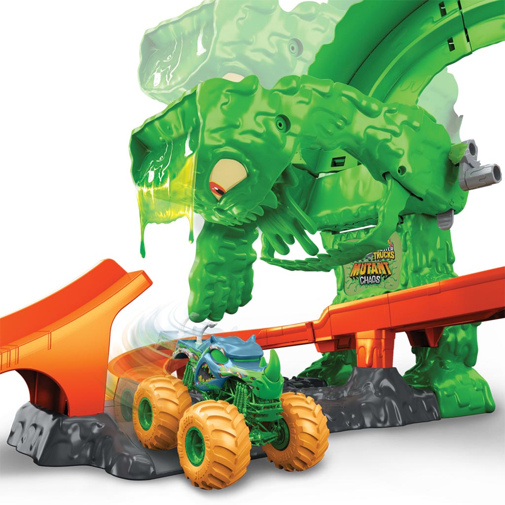 Hot Wheels Monster Trucks Slimeschreck Chaos Rennstrecke - Mattel Bild 5