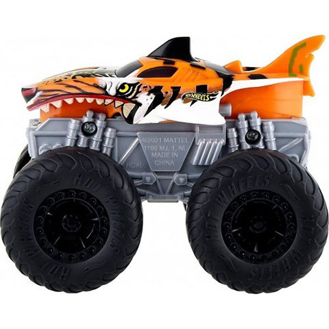 Hot Wheels Monster Trucks Tiger Shark Fahrzeug mit Lichtern und Geräuschen 1/43 - Mattel Bild 2