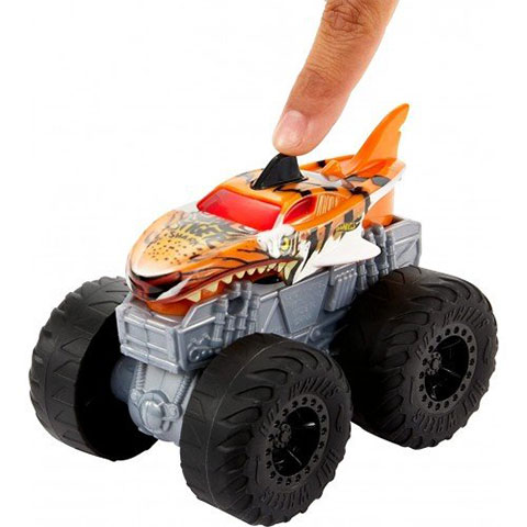 Hot Wheels Monster Trucks Tiger Shark Fahrzeug mit Lichtern und Geräuschen 1/43 - Mattel Bild 3