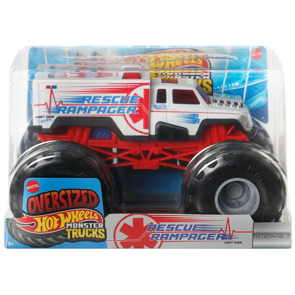 Hot Wheels: Monster Trucks Übergroßer Rettungs Rampager Monsterauto 1/24 - Mattel Bild 1